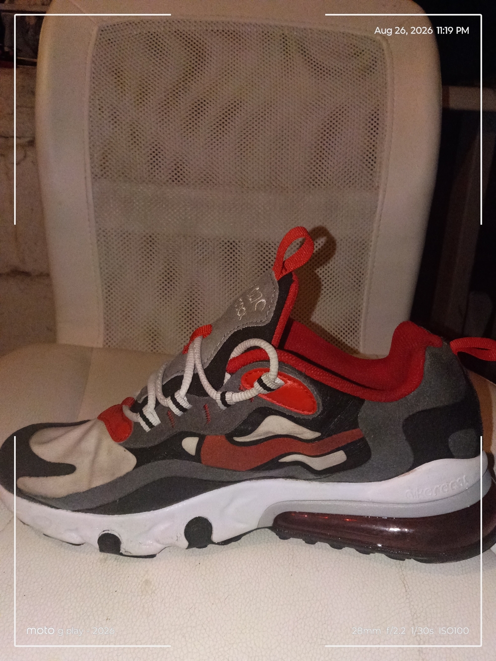 Nike Kids Red, Black and Gray Air-Cushioned Sneakers